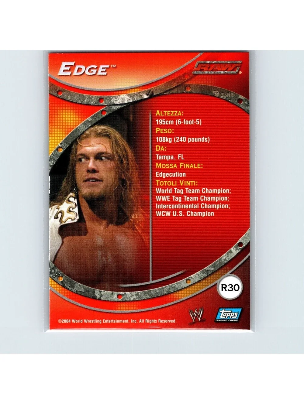 2004 Topps WWE RAW & SmackDown Apocalypse (English Edition) Edge #R30 Foil